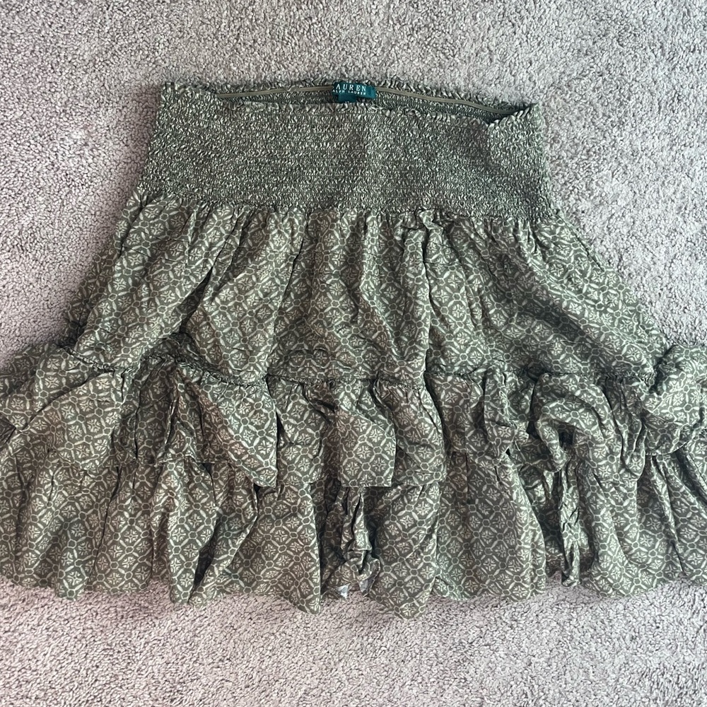 Lauren Ralph Lauren Olive Patterned Skirt